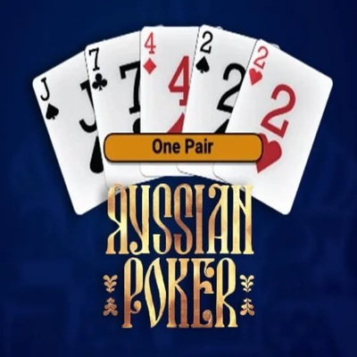 Russian Poker slot logo by OneTouch Games at BetOnRed Casino